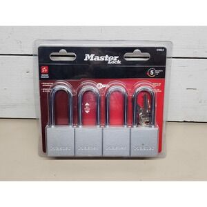 Lot of (4) Master Lock Padlocks 2" Silver-Tone Keyed Alike 570QLH ~ Brand New